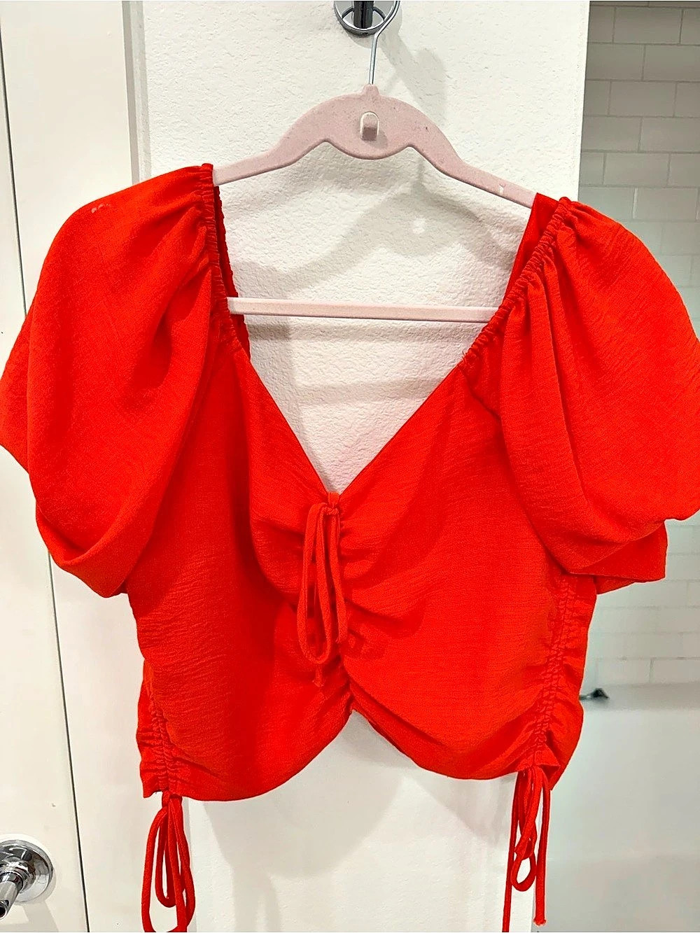 Hyfve Puff Sleeve Crop Blouse